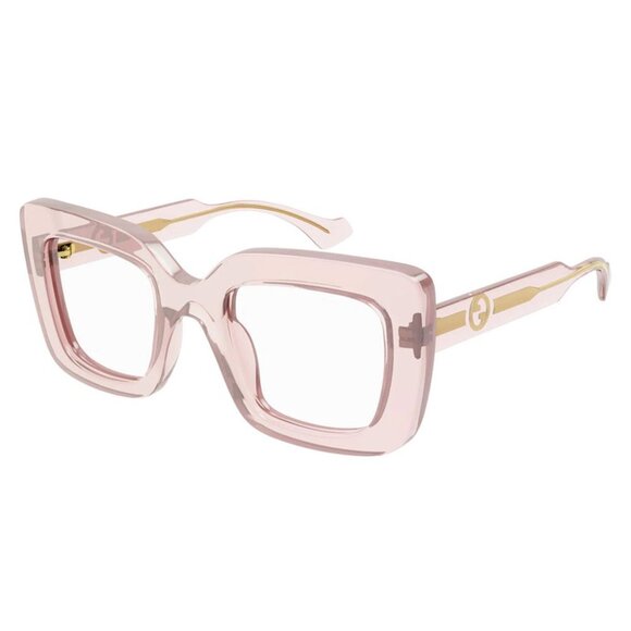 NEW GUCCI GG1554O 003 EYEGLASSES ORANGE SQUARE WOMEN GUCCI EYEWEAR - Picture 1 of 3